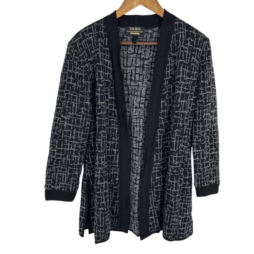 Escada Exclusive For Neiman Marcus Open Front Long Sleeve Cardigan Jacket Sz 36